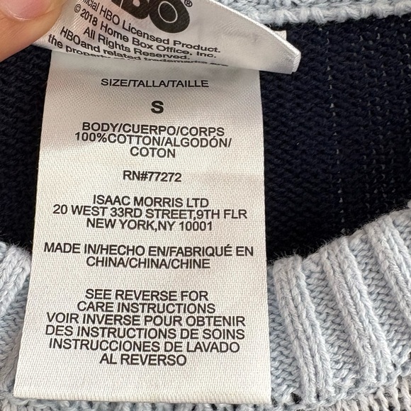 Game of Thrones “Deck The Wall” Ugly Christmas Knit Sweater Navy Size  Small - Picture 2 of 4